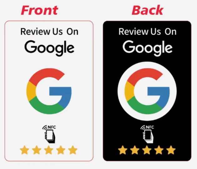 Review Us On Google AB Side NFT Card — Front & Back