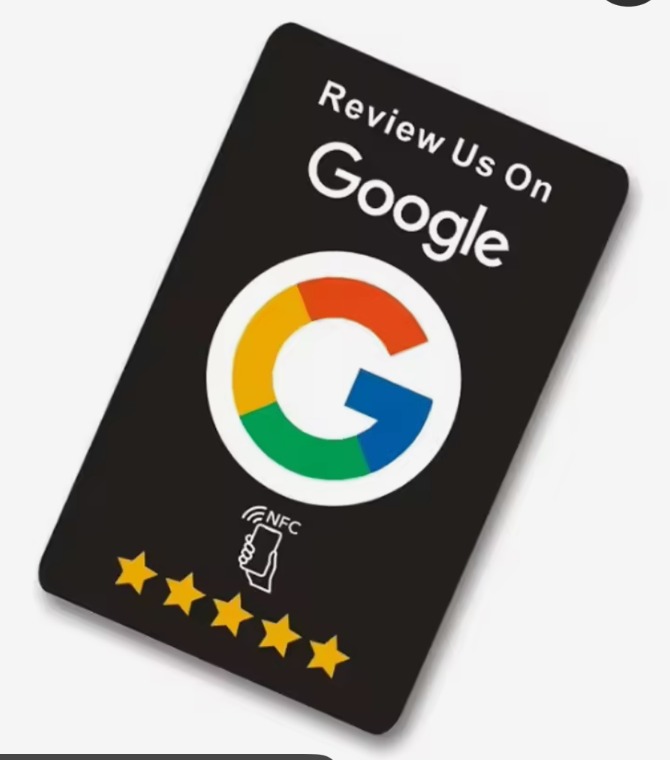 Reusable Google Review Tap Card — Black